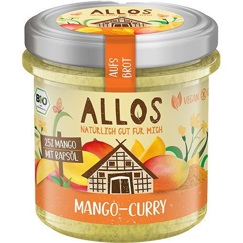 Allos Smørepålaeg Aufs Brot Mango Karry Økologisk | 140 gr fra Allos på Mecindo.dk