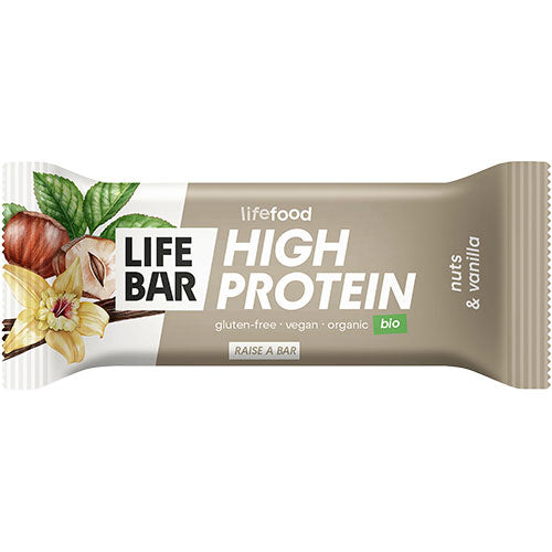 Lifebar Proteinbar M. Nødder Og Vanilje Økologisk | 40 gr fra Lifefood på Mecindo.dk