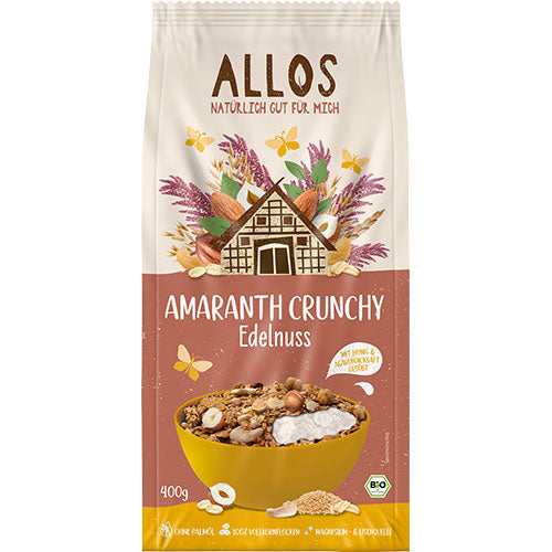 Allos Amaranth Crunchy Mysli Økologisk Edelnuss | 400 gr fra Allos på Mecindo.dk