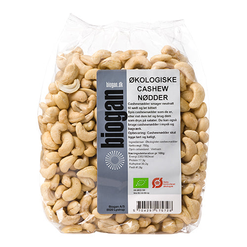 Biogan Økologiske Cashewnødder | 750 gr fra Biogan på Mecindo.dk
