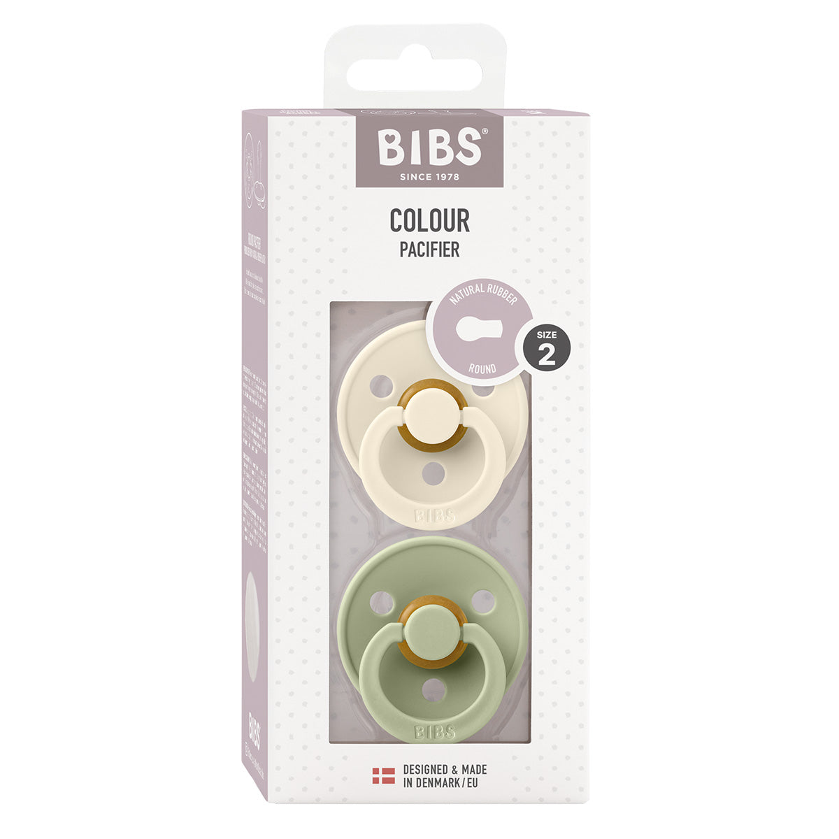 BIBS Colour Latex Size 2 Ivory/Sage 2 PACK fra BIBS på Mecindo.dk