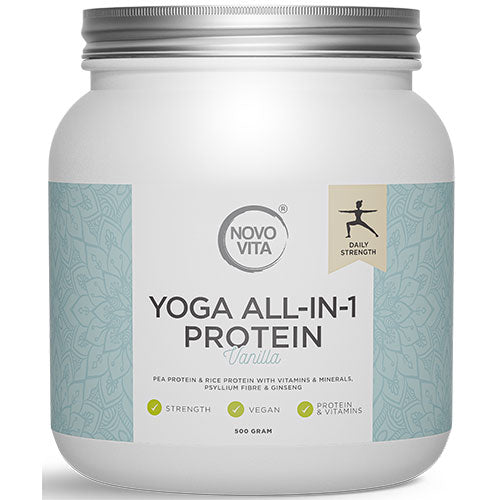 Novo Vita Yoga All-in-1 Protein Med Vaniljesmag | 500 gr fra Novo Vita på Mecindo.dk