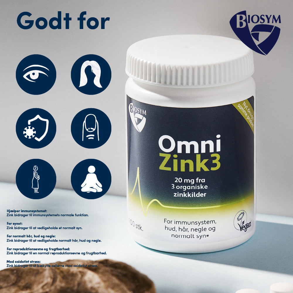 Biosym Omnizink3 | 100 Tabl. fra Biosym på Mecindo.dk