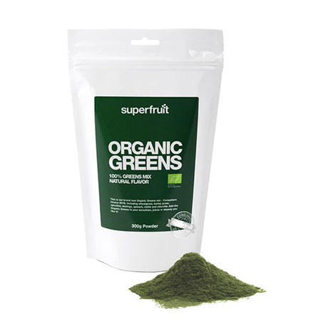 Superfruit Organic Greens Pulver Økologisk | 300 gr fra Superfruit på Mecindo.dk