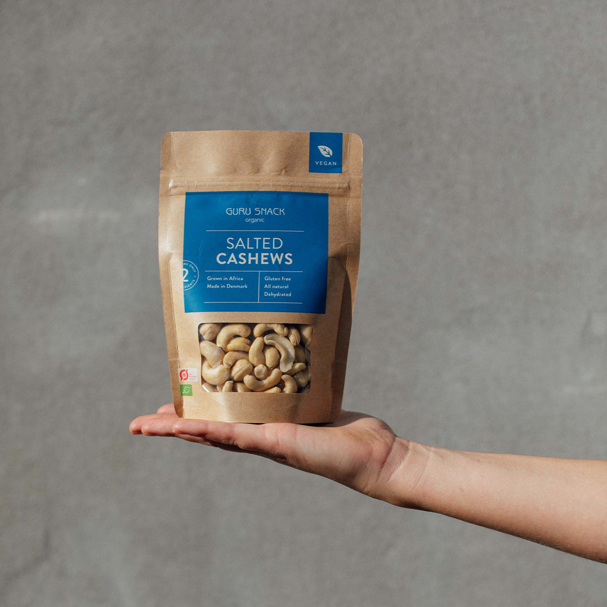 Guru Snack Cashews Salted Økologisk | 100 gr fra Guru Snack på Mecindo.dk