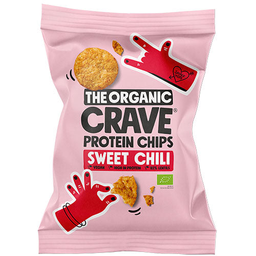 The Organic Crave Veganske Protein Chips M. Sweet Chili Økologisk | 75 gr fra The Organic Crave på Mecindo.dk