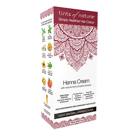 Tints of nature Henna Hårfarve Creme Light Brown | 70 ml fra Tints of nature på Mecindo.dk