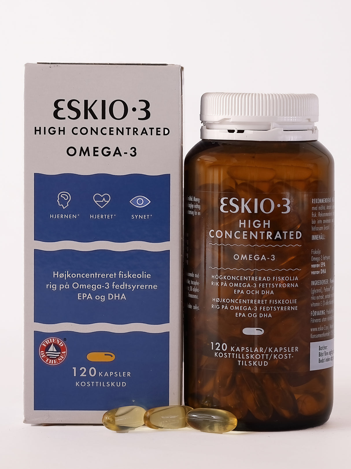 Eskio3 High Concentrated Omega-3 | 120 kapsler fra Eskio3 på Mecindo.dk