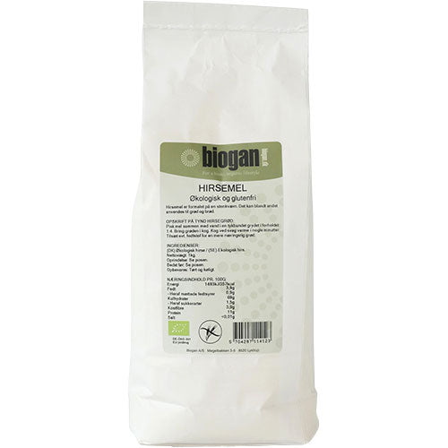 Biogan Økologisk Glutenfri Hirsemel | 1 kg fra Biogan på Mecindo.dk