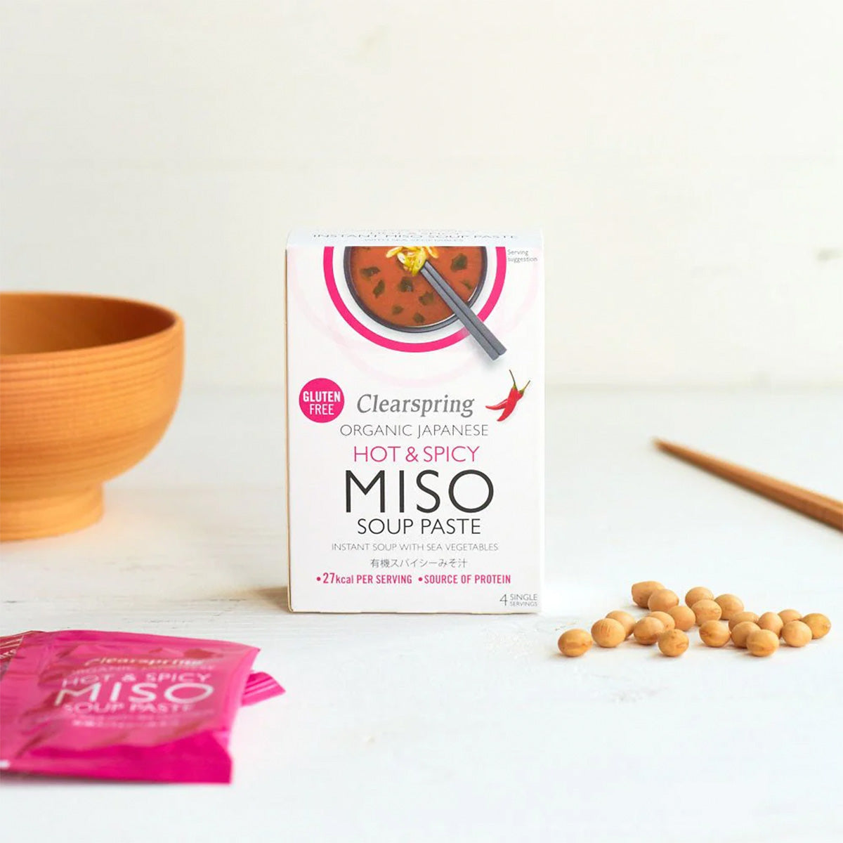 Clearspring Instant Miso Soup (60 gr) | Hot & Spicy Økologisk fra Clearspring på Mecindo.dk