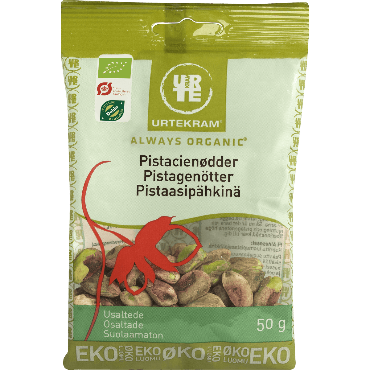 Urtekram Pistacienødder Uden Skal Økologisk | 50 g