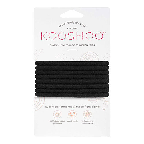 KooShoo Hårelastikker Sort Plastikfri 8 Stk (Store) fra KooShoo på Mecindo.dk
