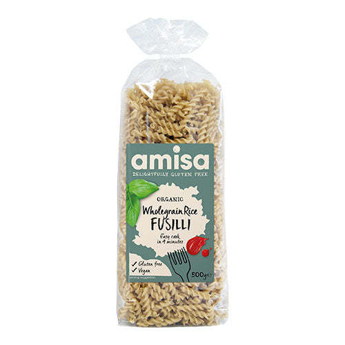 Amisa Fuldkornsris Fusilli Pasta Økologisk | 500 gr fra Amisa på Mecindo.dk