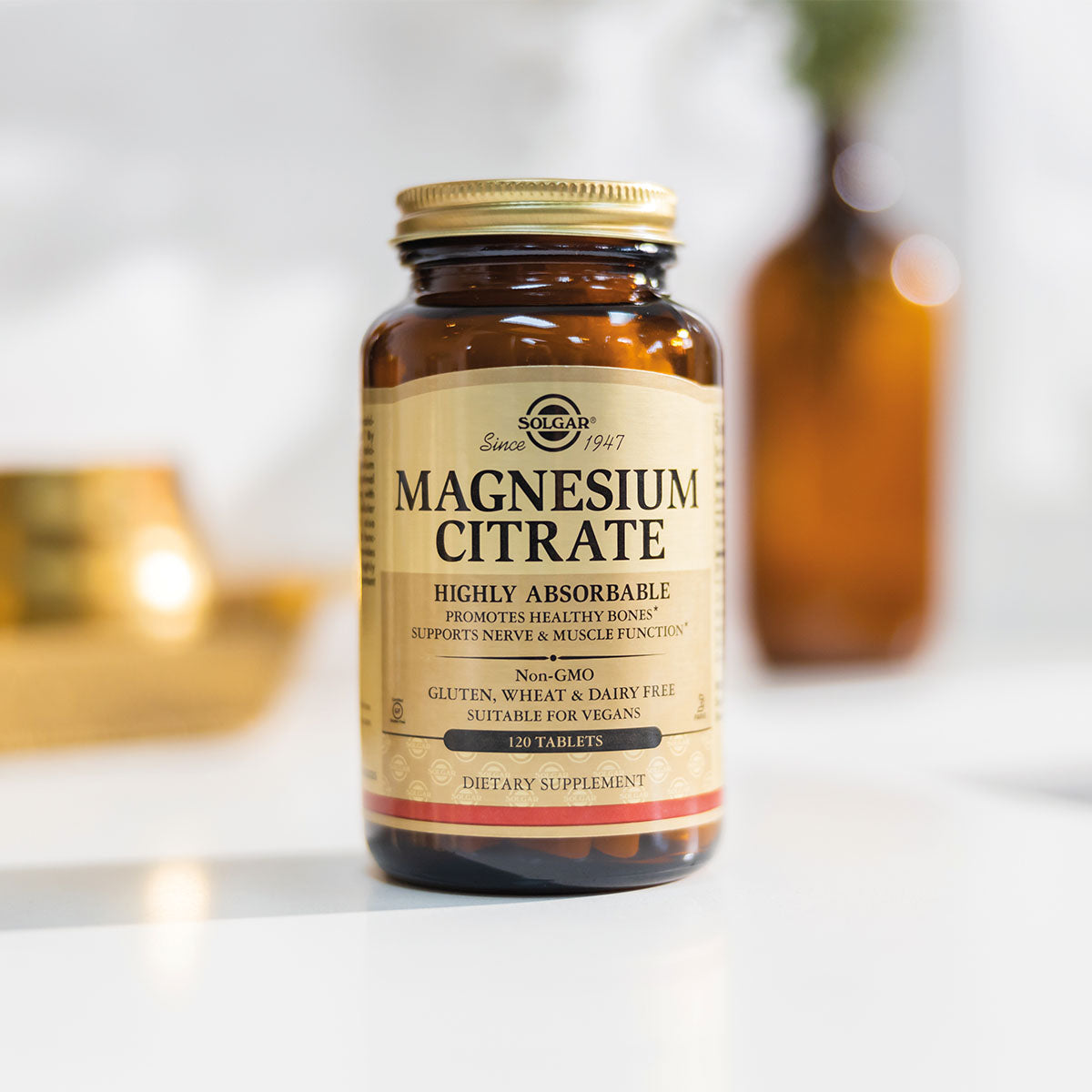 Solgar Magnesium Citrat 200mg | 120 Tabl. fra Solgar på Mecindo.dk