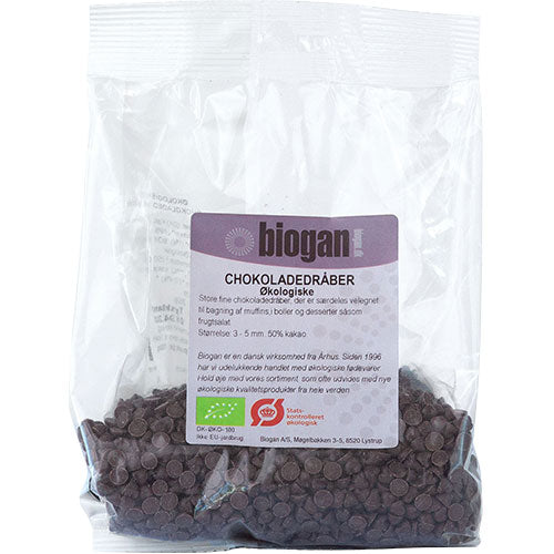 Biogan Økologiske Chokoladedråber | 200 gr fra Biogan på Mecindo.dk