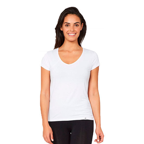 Boody Women´s V-neck T-shirt Hvid | Str. Xl fra Boody på Mecindo.dk