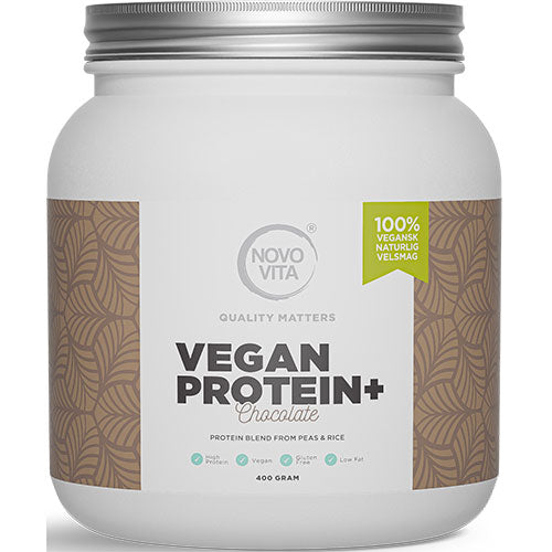 Novo Vita Veganprotein+ Chokoladesmag | 400 gr fra Novo Vita på Mecindo.dk
