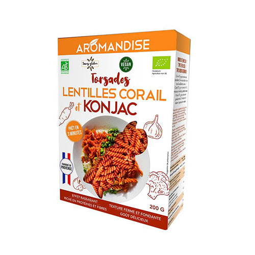Aromandise Shirataki & Rød Linse Fusilli Økologisk | 200 gr fra Aromandise på Mecindo.dk