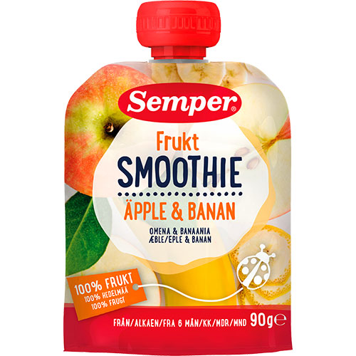 Semper Frugtsmoothie Med Æble Og Banan Fra 6 Mdr. | 90 gr fra Semper på Mecindo.dk