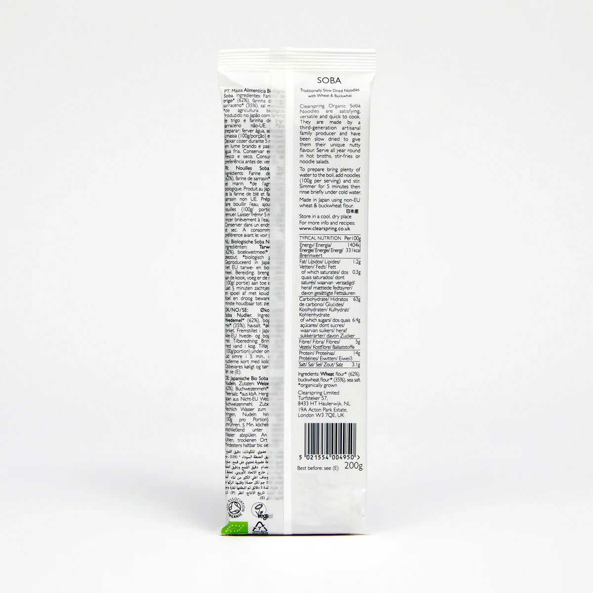 Clearspring Soba Nudler (Hvede & Boghvede) Økologisk | 200 gr fra Clearspring på Mecindo.dk