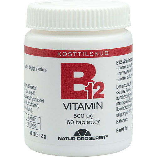 B12 Vitamin 500 Ug fra Natur-Drogeriet på Mecindo.dk