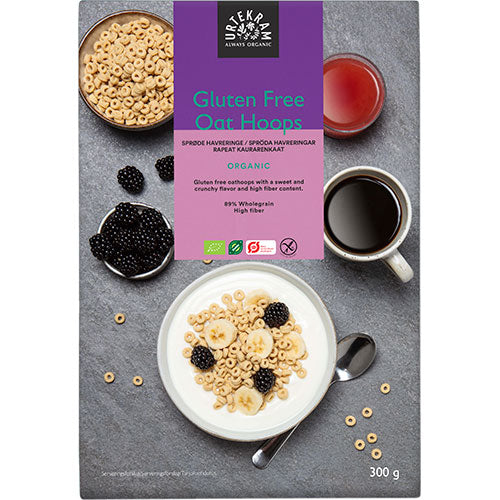 Urtekram Oat Hoops Glutenfri Økologisk | 300 gr fra Urtekram på Mecindo.dk