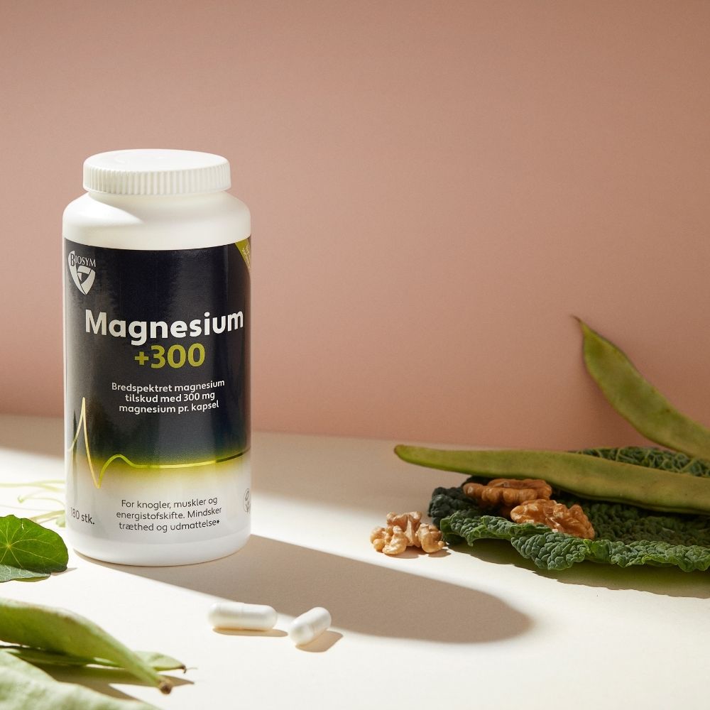 Biosym Magnesium +300 | 160 kapsler fra Biosym på Mecindo.dk