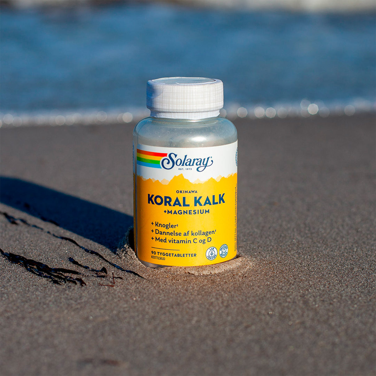 Solaray Koralkalk Med Vit. C Og D Tyggetablet | 90 Tabl. fra Solaray på Mecindo.dk