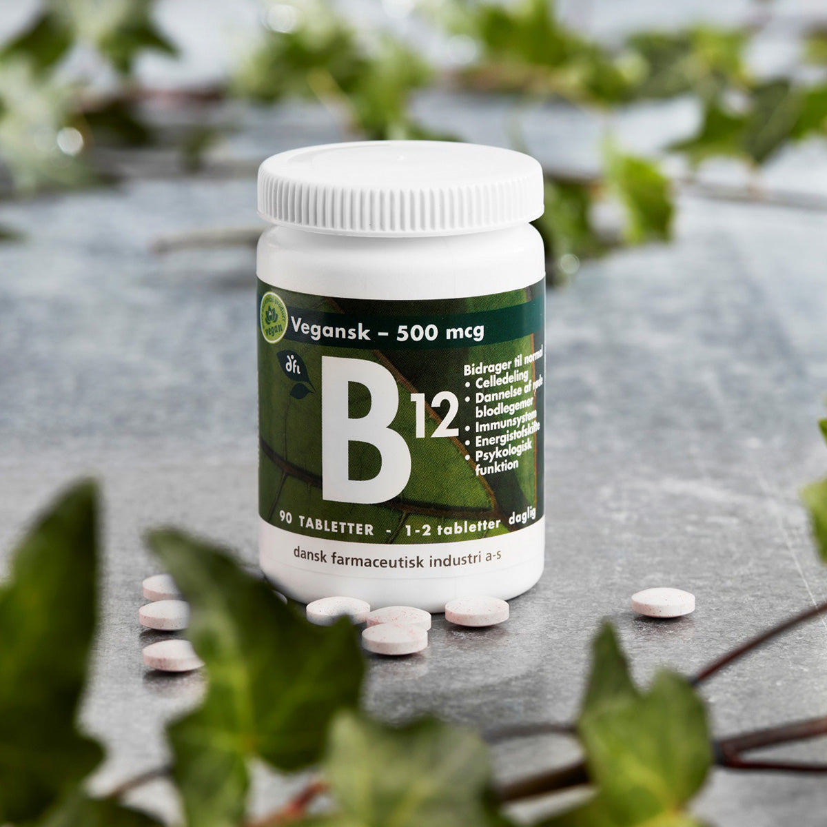 DFI B12 Vitamin 500 Mcg | 90 Tabl. fra Grønne dfi vitaminer på Mecindo.dk
