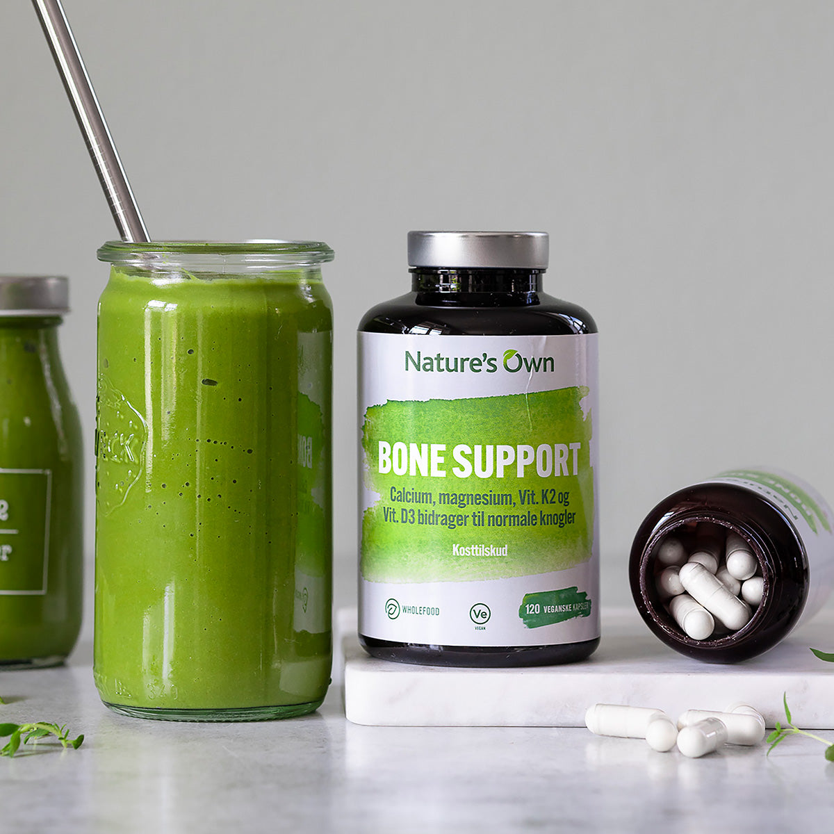 Natures Own Bone Support Wholefood | 120 kapsler fra Natures Own på Mecindo.dk