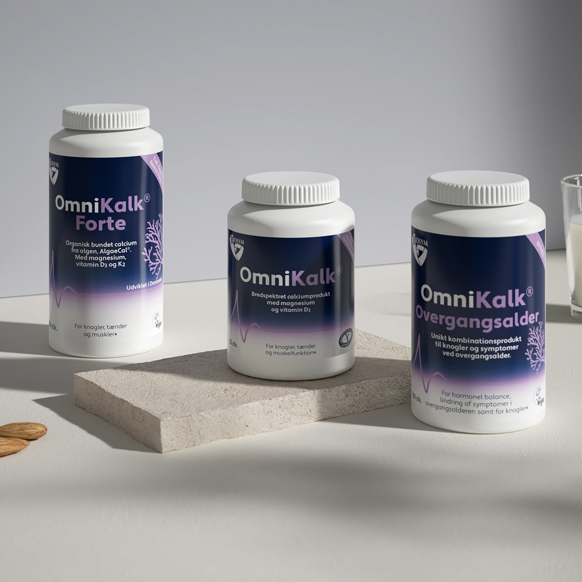 Biosym Omnikalk Overgangsalder | 100 kapsler fra Biosym på Mecindo.dk