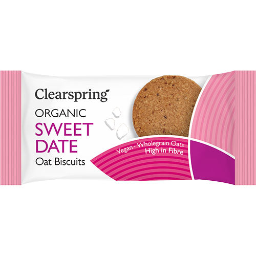Clearspring Sweet Date Oat Biscuits Økologisk | 40 gr fra Clearspring på Mecindo.dk