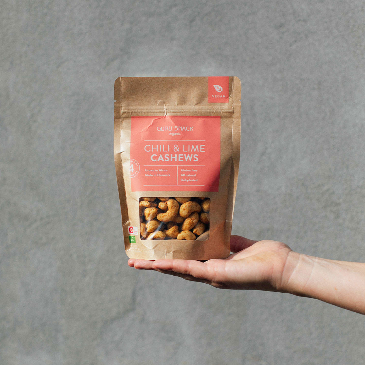 Guru Snack Cashews Chili & Lime Økologisk | 100 gr fra Guru Snack på Mecindo.dk