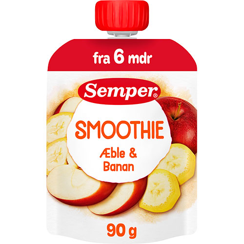 Semper Frugtsmoothie Med Æble Og Banan Fra 6 Mdr. | 90 g fra Semper på Mecindo.dk