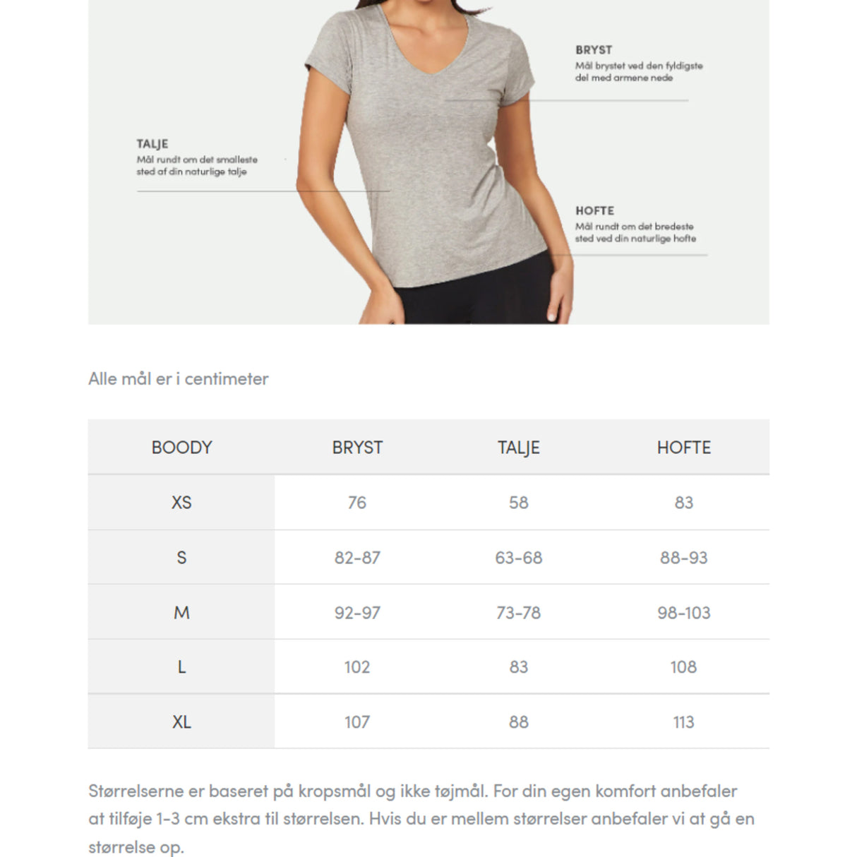 Boody Women´s V-neck T-shirt Sort | Str. L fra Boody på Mecindo.dk