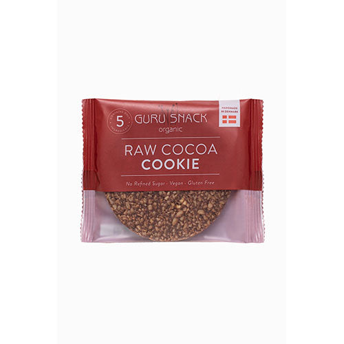 Guru Snack Raw Cocoa Cookie Økologisk Enkeltvis Indpakket | 55 gr fra Guru Snack på Mecindo.dk