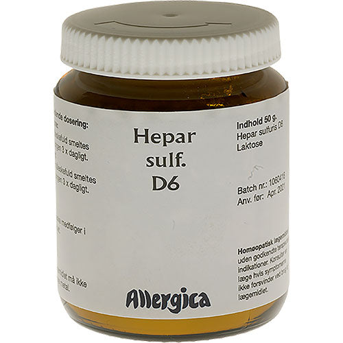 Allergica Hepar Sulf. D6 Trit | 50 gr fra Allergica på Mecindo.dk