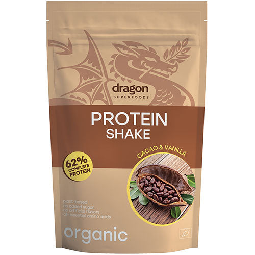 Dragon Superfoods Protein Shake Kakao & Vanilje Økologisk | 500 gr fra Dragon Superfoods på Mecindo.dk