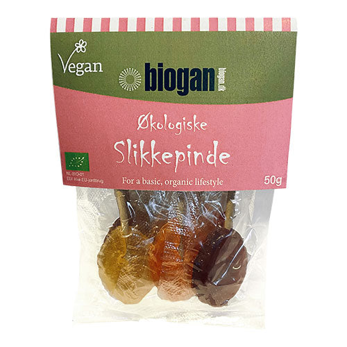 Biogan Slikkepinde Økologisk | 50 gr fra Biogan på Mecindo.dk