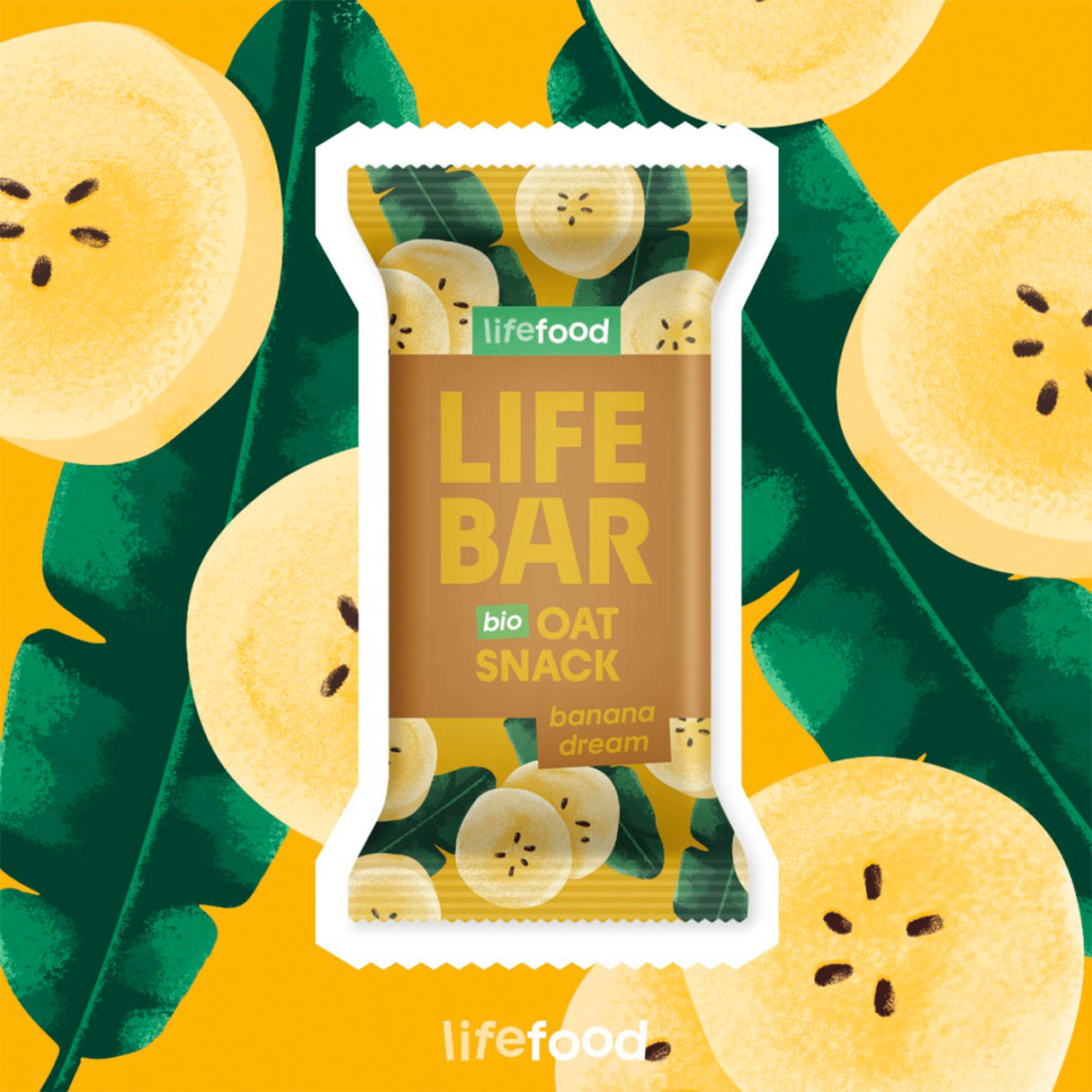Lifebar Havre Snack Banana Dream Økologisk | 40 gr fra Lifefood på Mecindo.dk
