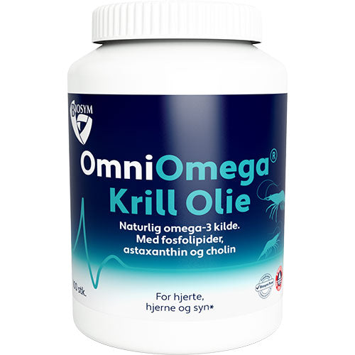 Biosym Omniomega Krill Olie | 100 kapsler fra Biosym på Mecindo.dk