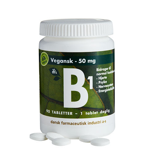 DFI B1 50 Mg Vegan | 90 Tabl. fra Grønne dfi vitaminer på Mecindo.dk