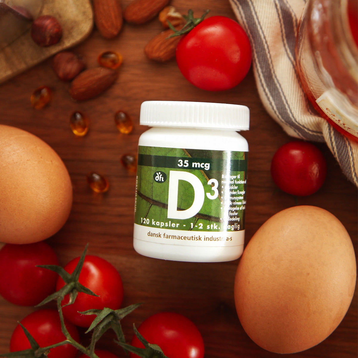 DFI D3-vitamin 35 Mcg | 120 kapsler fra Grønne dfi vitaminer på Mecindo.dk