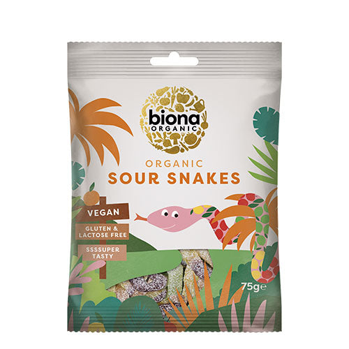 Biona Organic Vingummi Syrlige Slanger Økologisk | 75 gr fra Biona Organic på Mecindo.dk