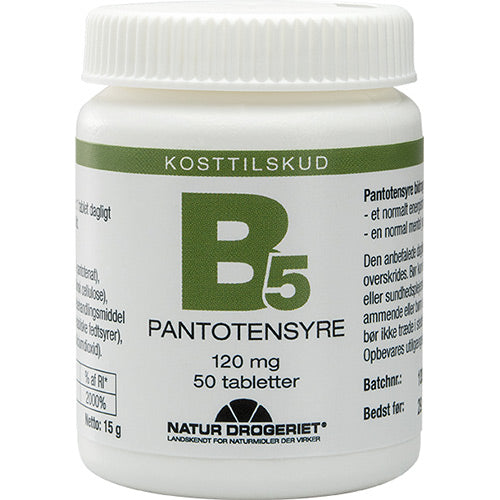 Natur-Drogeriet Pantotensyre 120 Mg | 50 Tabl. fra Natur-Drogeriet på Mecindo.dk