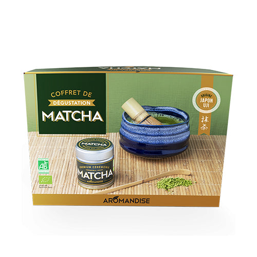 Aromandise Matcha Te Ceremoni Sæt (Skål,matcha,ske,piskeris)ø fra Aromandise på Mecindo.dk