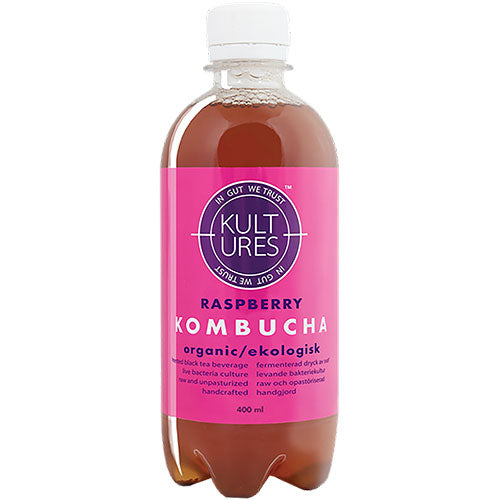 Kultures Kombucha Raspberry Økologisk | 400 ml fra Kultures på Mecindo.dk