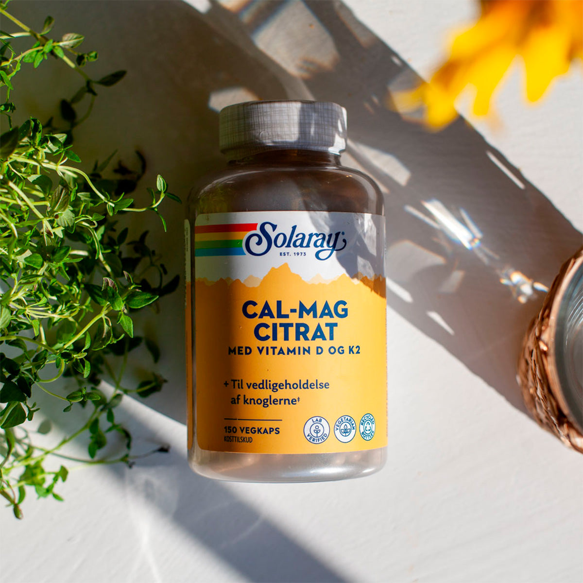 Solaray Cal-mag Citrat Med Vitamin D Og K2 | 240 kapsler fra Solaray på Mecindo.dk
