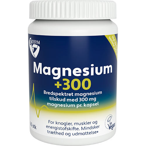 Biosym Magnesium +300 | 60 kapsler fra Biosym på Mecindo.dk