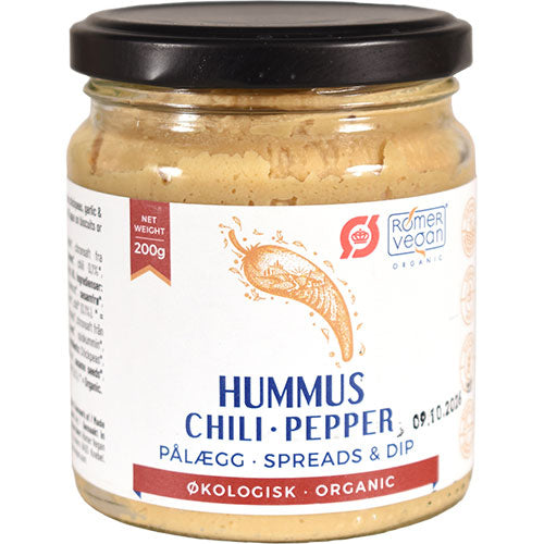 Rømer Smørepålæg Hummus Chili & Cayenne Peber Økologisk | 200 gr fra Rømer på Mecindo.dk